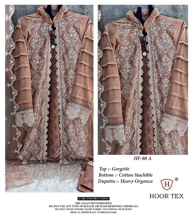 Hoor Tex HF 80 A To E Heavy Georgette Fancy Designer Wear Pakistani Salwar Suit Wholesale Price